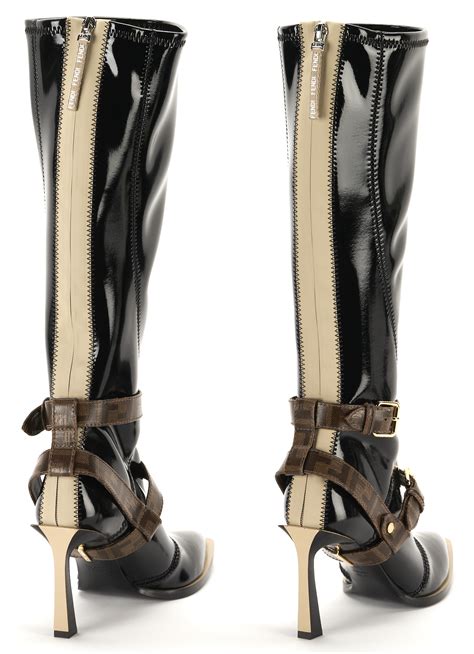 fendi patent lather boots